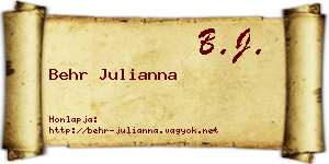 Behr Julianna névjegykártya